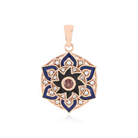 Zilveren hanger met een roze zirkoon