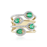 Gouden ring met Zambia-smaragdstenen (SUHANA)
