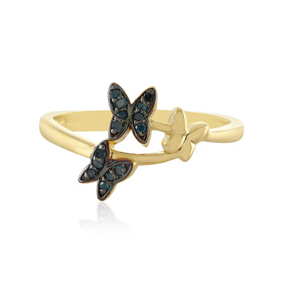 Zilveren ring met I3 Champagne Diamanten