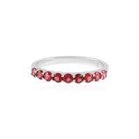 Zilveren ring met edele rode spinelstenen