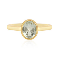 Zilveren ring met een groene amethist