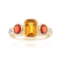 Gouden ring met een Ban Ka Cha oranje Saffier