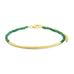 Zilveren armband met groene agaten