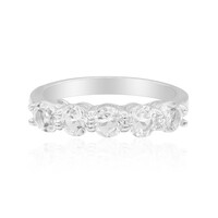 Zilveren ring met witte topaasstenen