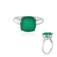 Zilveren ring met een Groene onyx