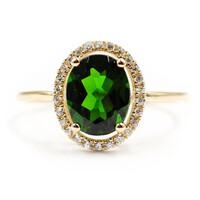 Gouden ring met een Russische diopsied