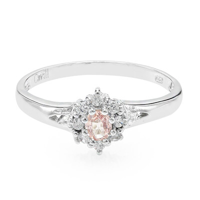 Zilveren ring met een Padparadscha saffier