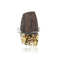 Zilveren ring met een Baltische barnsteen