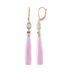 Zilveren oorbellen met Lavendel Chalcedonen (KM by Juwelo)