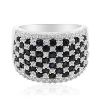 Zilveren ring met blauwe saffieren