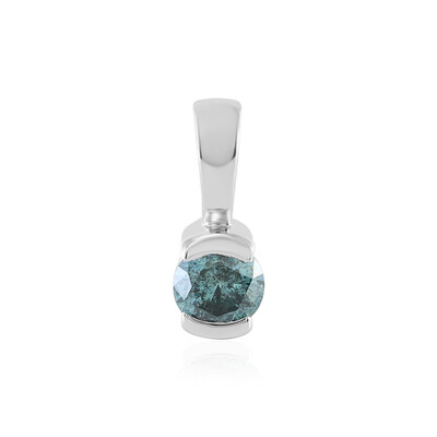 Gouden hanger met een hemel-blauwe I2 diamant