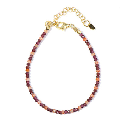 Zilveren armband met magenta granaten