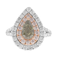Gouden ring met een SI1 Groene diamant  (CIRARI)