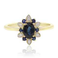 Gouden ring met een blauwe saffier