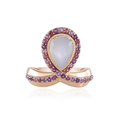 Zilveren ring met een witte maansteen (KM by Juwelo)