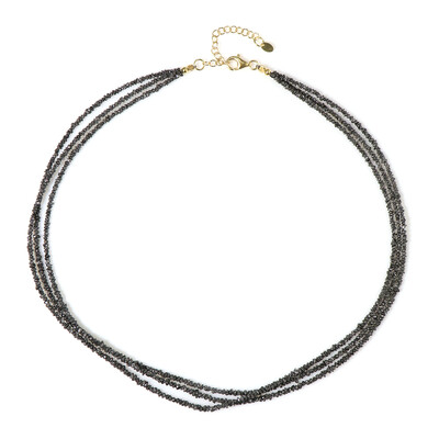 Zilveren halsketting met zwarte diamanten