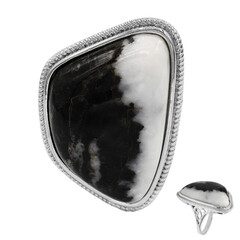 Zilveren ring met een calciet