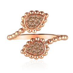 Gouden ring met SI1 Argyle Rose De France Diamanten