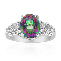 Zilveren ring met een mystieke kwarts