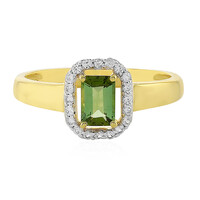 Zilveren ring met een groene toermalijn