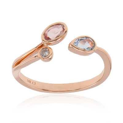Gouden ring met een AAA Braziliaanse Aquamarijn (CIRARI)