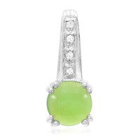 Zilveren hanger met een keizerlijk chrysopraas