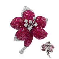 Gouden broche met Birmese Robijnen (Estée Collection)