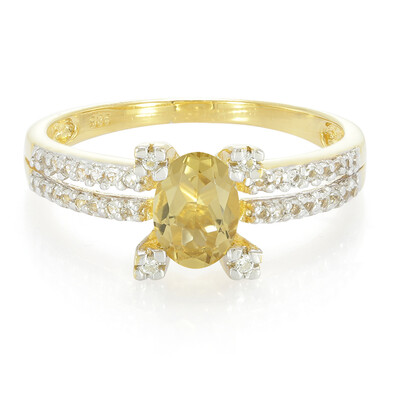 Zilveren ring met een champagne kwarts