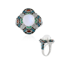 Zilveren ring met een regenboog maansteen (Adela Silber)