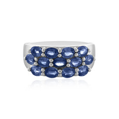 Zilveren ring met blauwe saffieren