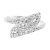 Zilveren ring met witte topaasstenen