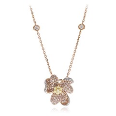 Gouden halsketting met I1 Roze Diamanten (CIRARI)