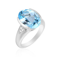Zilveren ring met een hemel-blauwe topaas