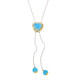 Zilveren halsketting met een Blauwe chalcedoon (Gems en Vogue)