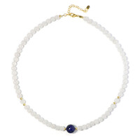 Zilveren halsketting met een lapis lazuli