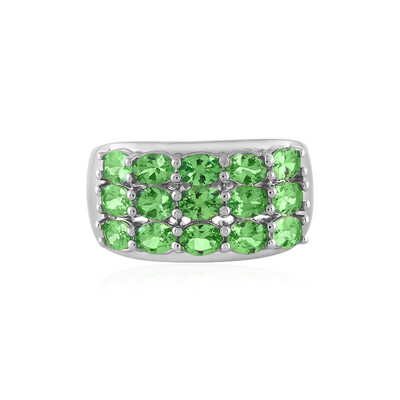 Zilveren ring met tsavorieten