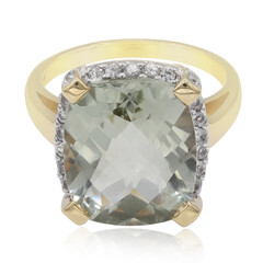 Gouden ring met een groene amethist