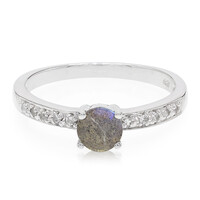 Zilveren ring met een spectroliet