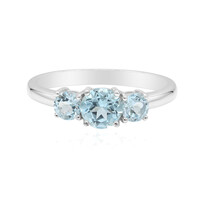 Zilveren ring met een hemel-blauwe topaas