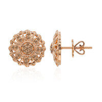 Gouden oorbellen met SI1 Argyle Rose De France Diamanten