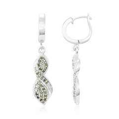 Zilveren oorbellen met Fancy diamanten