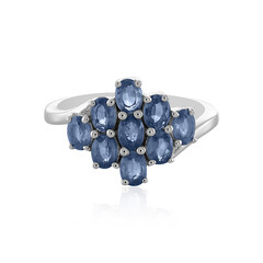 Zilveren ring met blauwe saffieren