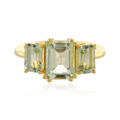 Zilveren ring met een groene amethist