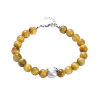 Zilveren armband met Gouden Tijgerogen