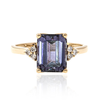 Gouden ring met een Onverhitte Tanzaniet (CIRARI)