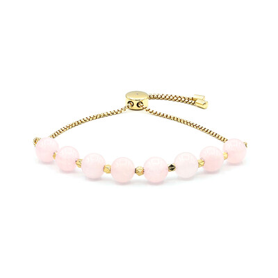 Zilveren armband met rozen kwartskristallen