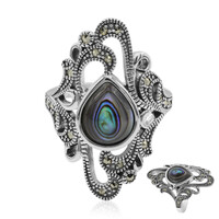 Zilveren ring met een Abalone schelp