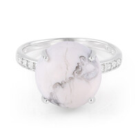 Zilveren ring met een howliet