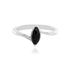 Zilveren ring met een zwarte onyx