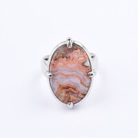 Zilveren ring met een Kant Agaat